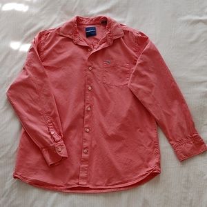 Tommy Bahama silk blend salmon coral long sleeve button down